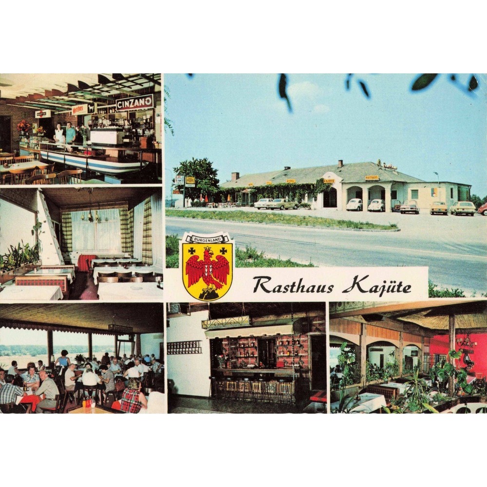 Rasthaus Kajute Bruckneudorf Austria Vintage Multi-view Postcard Burgenland VG - Picture 1 of 2
